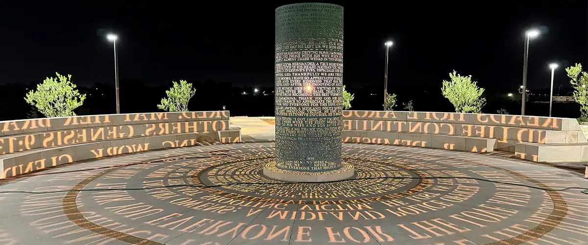 BrightStar Memorial at night before opening