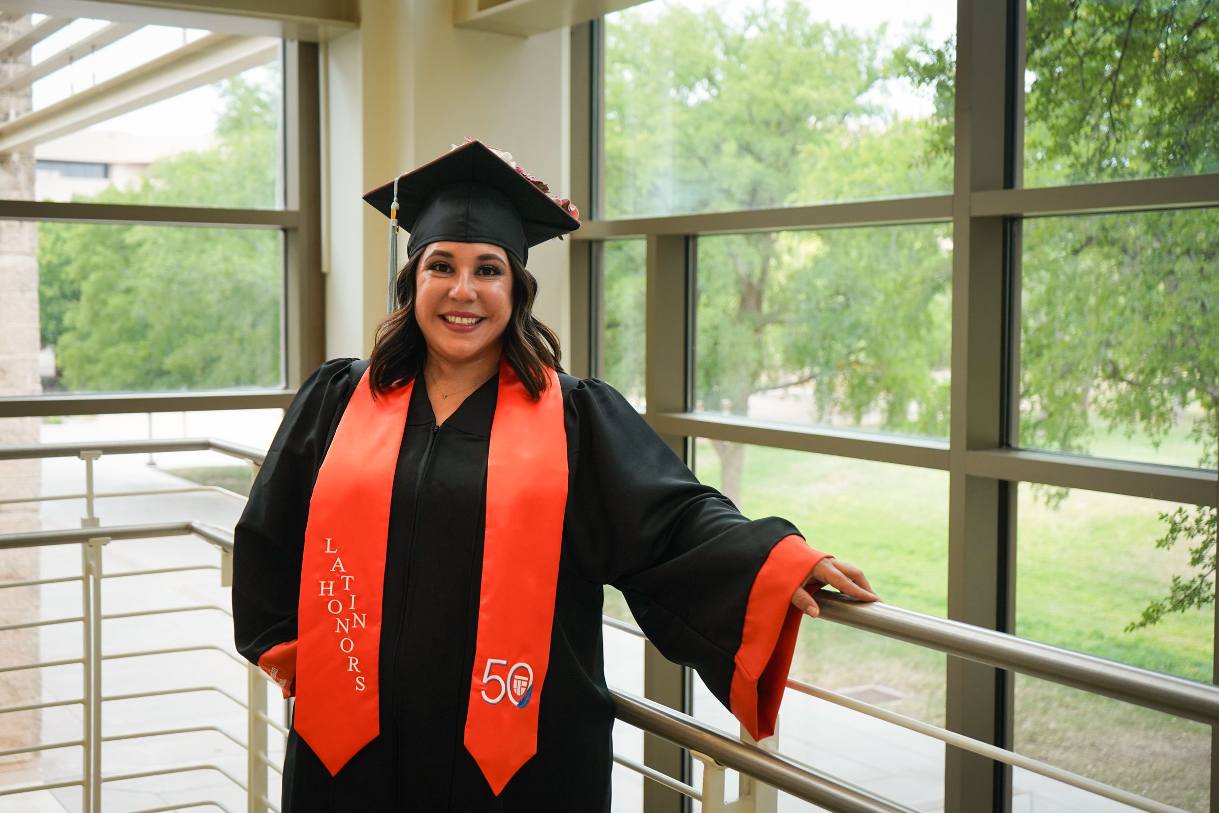 Jennifer Terry in graduation regalia