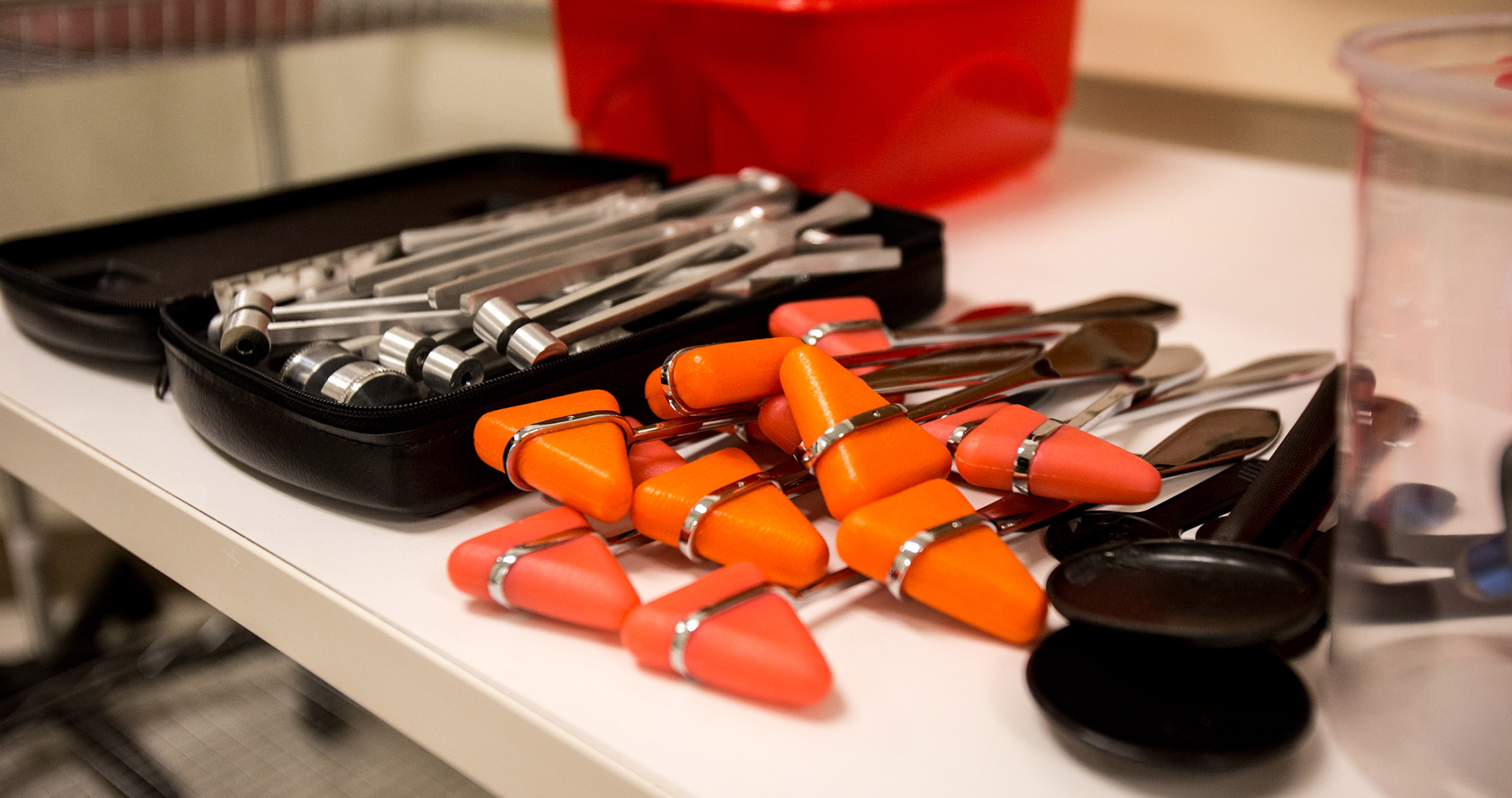 Nursing equipment laying in table