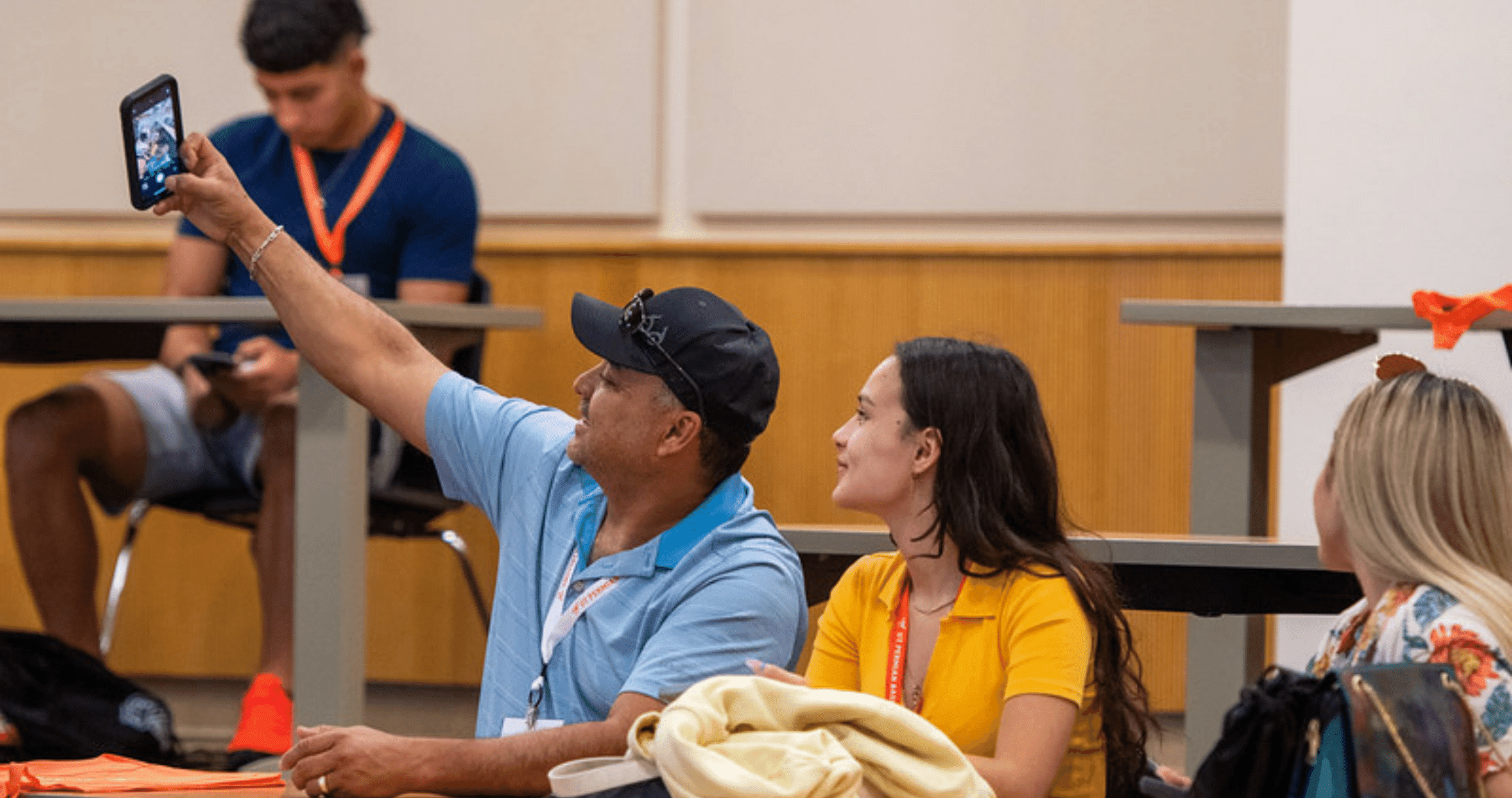 dad taking selfie with daughter