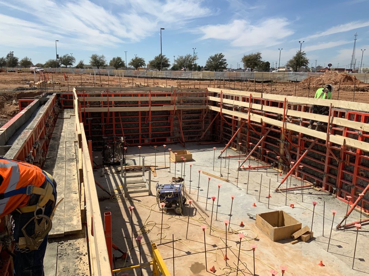Therapy pools under construction at D. Kirk Edwards Human Performance Center