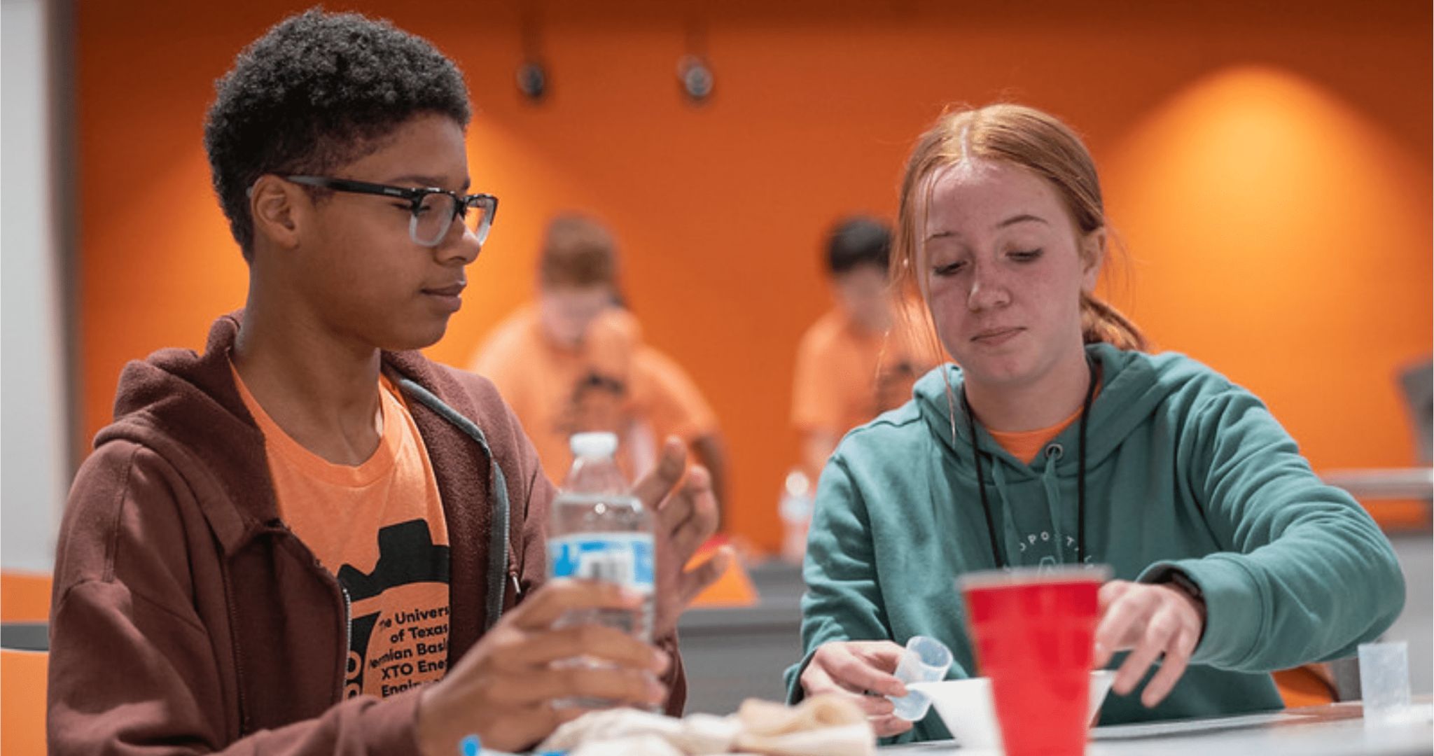 students learning at engineering summer camp