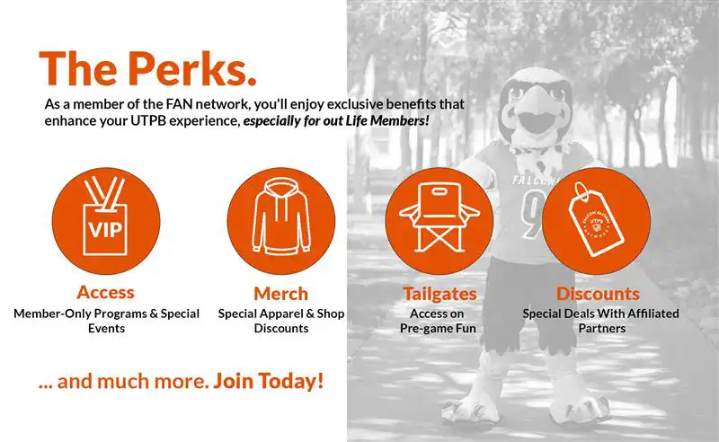 FAN 校友 Perks - member only access, merch, tailgates, and discounts